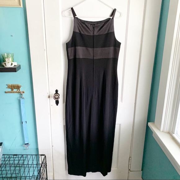 Vintage 90’s Dave & Johnny Maxi Dress High Neckline Satin Striped Bodice Size 14 - Picture 5 of 11